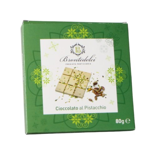 BRONTEDOLCI Biała Czekolada z Pistacjami 80g Włochy